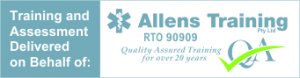 CPR first aid training and assessment delivered on behalf of Allens Training Pty Ltd RTO 90909.