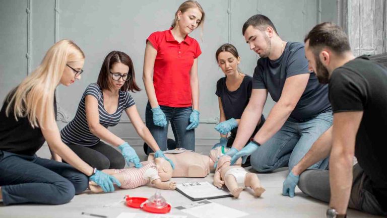 teaching first aid to high school students