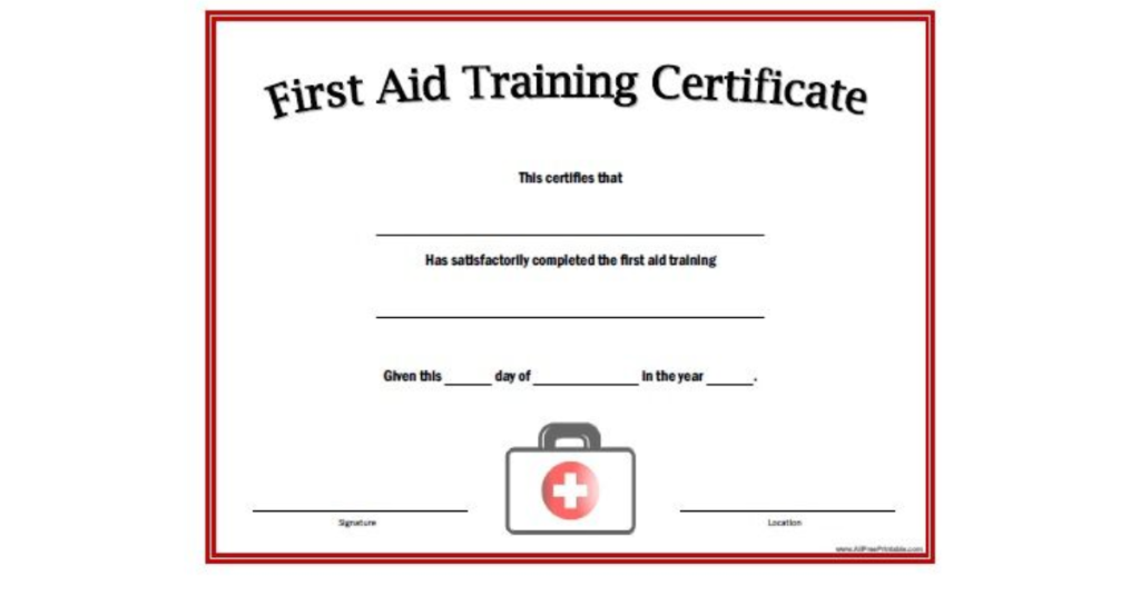 importance of first aid certificate